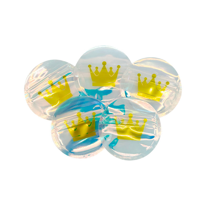 100 pcs 1g Mylar Bags Holographic Crypto Bitcoin BTC USDT XRP LTC ETH OKB Cryptocurren Smell Proof Zip lock Pouch Small Bags