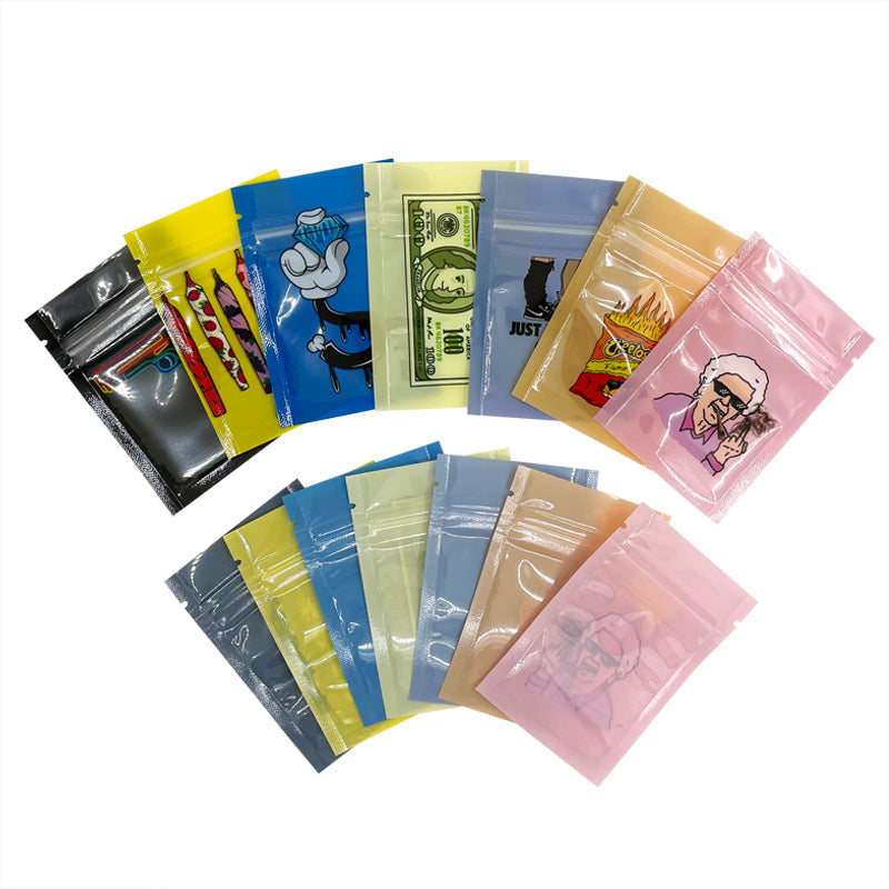 Small Size 6x9cm Candy Zipper Pouch With Clear Window Sample Bag Plastic Packaging