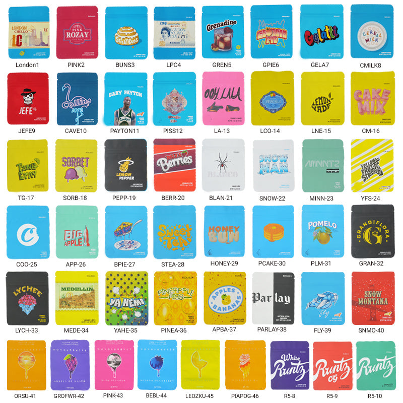 3.5g Cookies 100 PCS Soft PET Zipper Bags 3.5g Smell Proof Retail Bag Package Packaging North America
