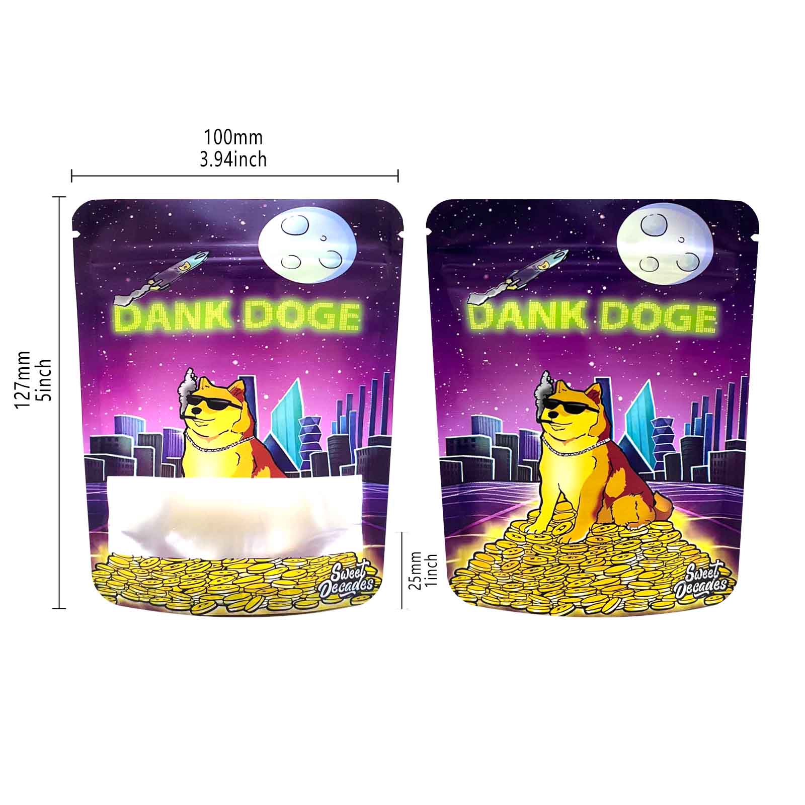 3.5g Mylar Bags Smell proof Ziplock Bags Laser Hologram CBD small Pouch 3.5g 100 pcs Customized your logo