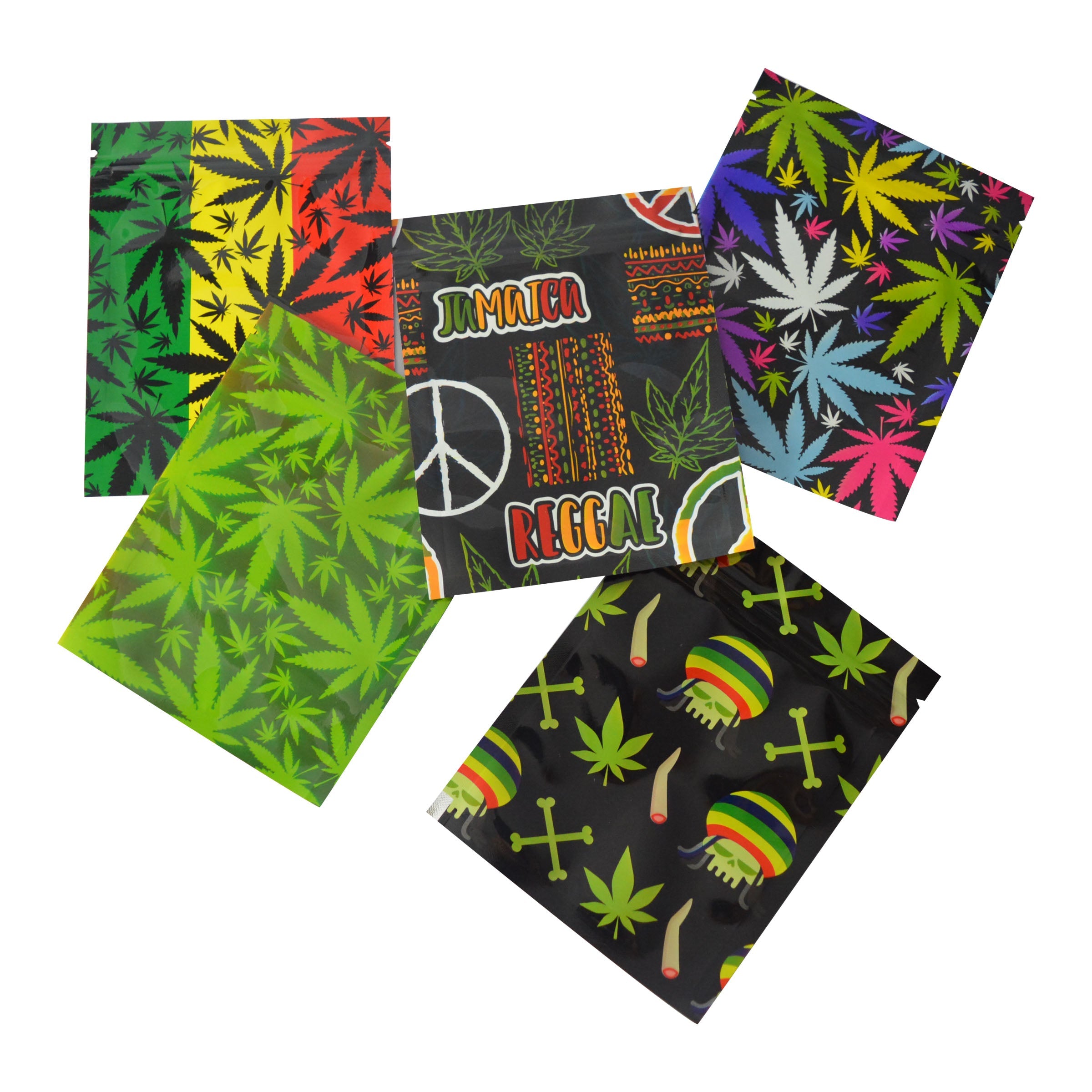 11x14cm 3.5g Hologram Laser Zipper Bags Both Side Printed 100 pcs