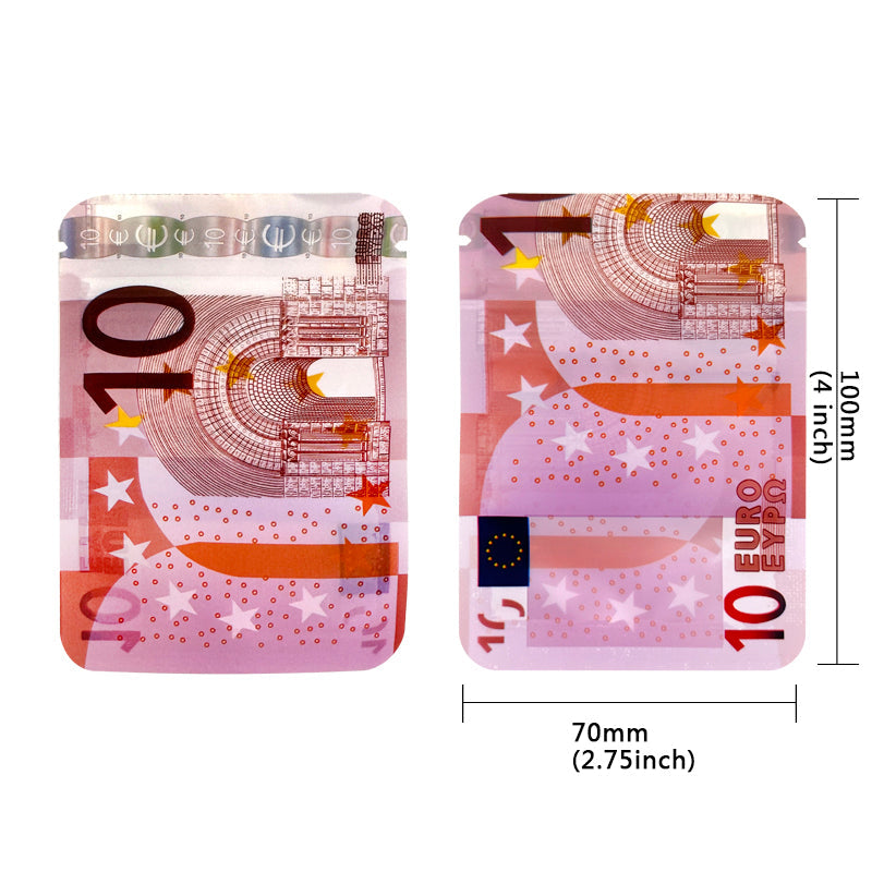 100 PCS Dollar Sign Pattern Money 1g-3.5g Mylar Bags Smell Proof Bag Tobacco Accessories U.S. Dollars Zip lock Bag Copy Props