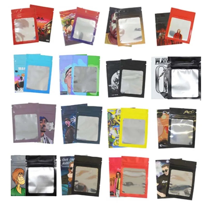 Edible Candy Gummies Packaging Mylar Bag Clear Window Food Storage Empty Container Aluminum Foil Smell-proof Mini Plastic Pouch