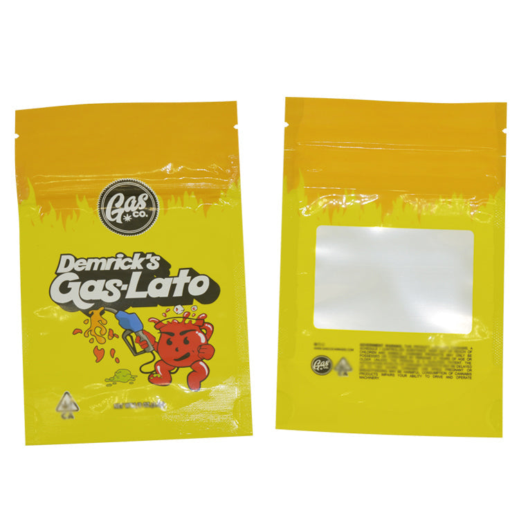 100 pcs GAS 3.5g Smell proof hemp Flower CBD Edibles Gummy Candy Cookies Packaging Child Resistant Exit Bag Zip Lock Mylar Pouch