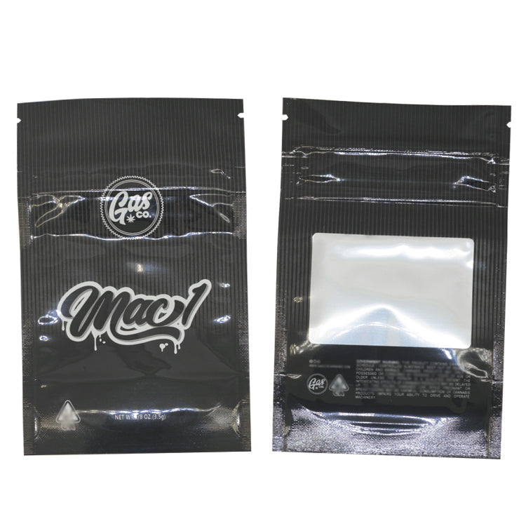 100 pcs GAS 3.5g Smell proof hemp Flower CBD Edibles Gummy Candy Cookies Packaging Child Resistant Exit Bag Zip Lock Mylar Pouch