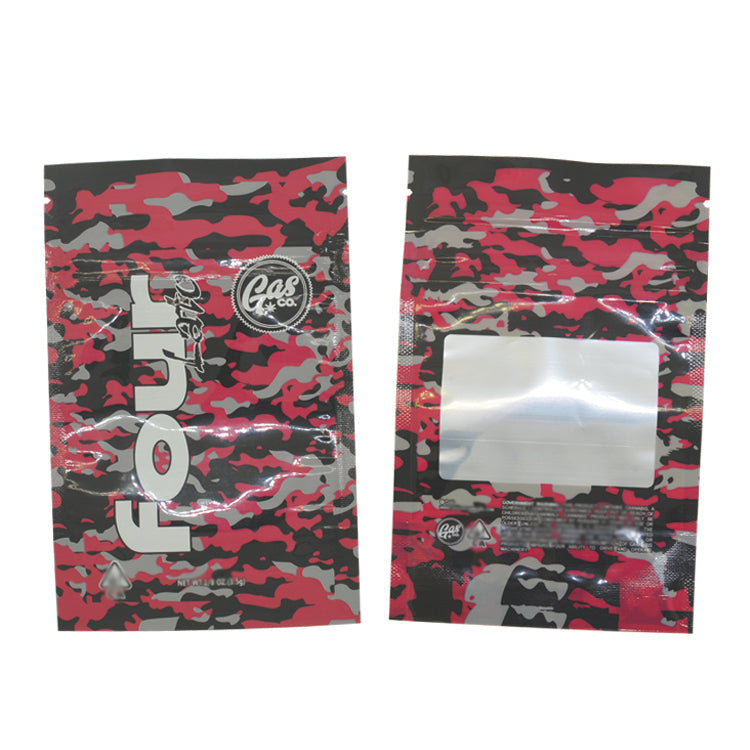100 pcs GAS 3.5g Smell proof hemp Flower CBD Edibles Gummy Candy Cookies Packaging Child Resistant Exit Bag Zip Lock Mylar Pouch