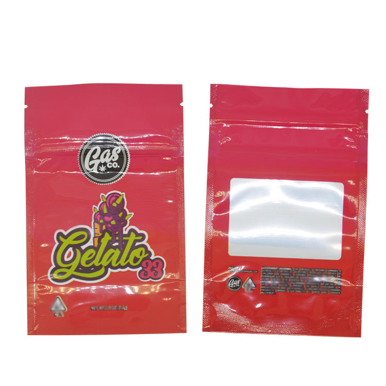 100 pcs GAS 3.5g Smell proof hemp Flower CBD Edibles Gummy Candy Cookies Packaging Child Resistant Exit Bag Zip Lock Mylar Pouch