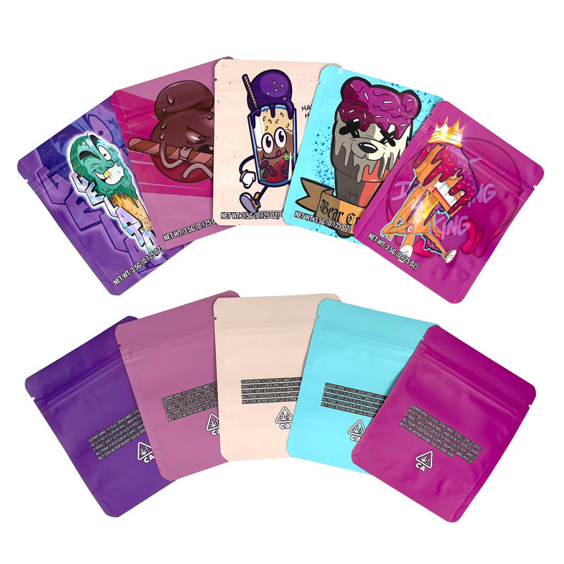 GELATO 3.5g Mixed Designs 10x13+2.5cm Matte Color Stand Up Zipper Bags CBD ICE CREAM 3.5g