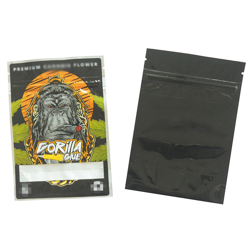 7g One Side Clear One Side Design Zipper Stand Up Hologram Pouch 100 pcs 100x150mm