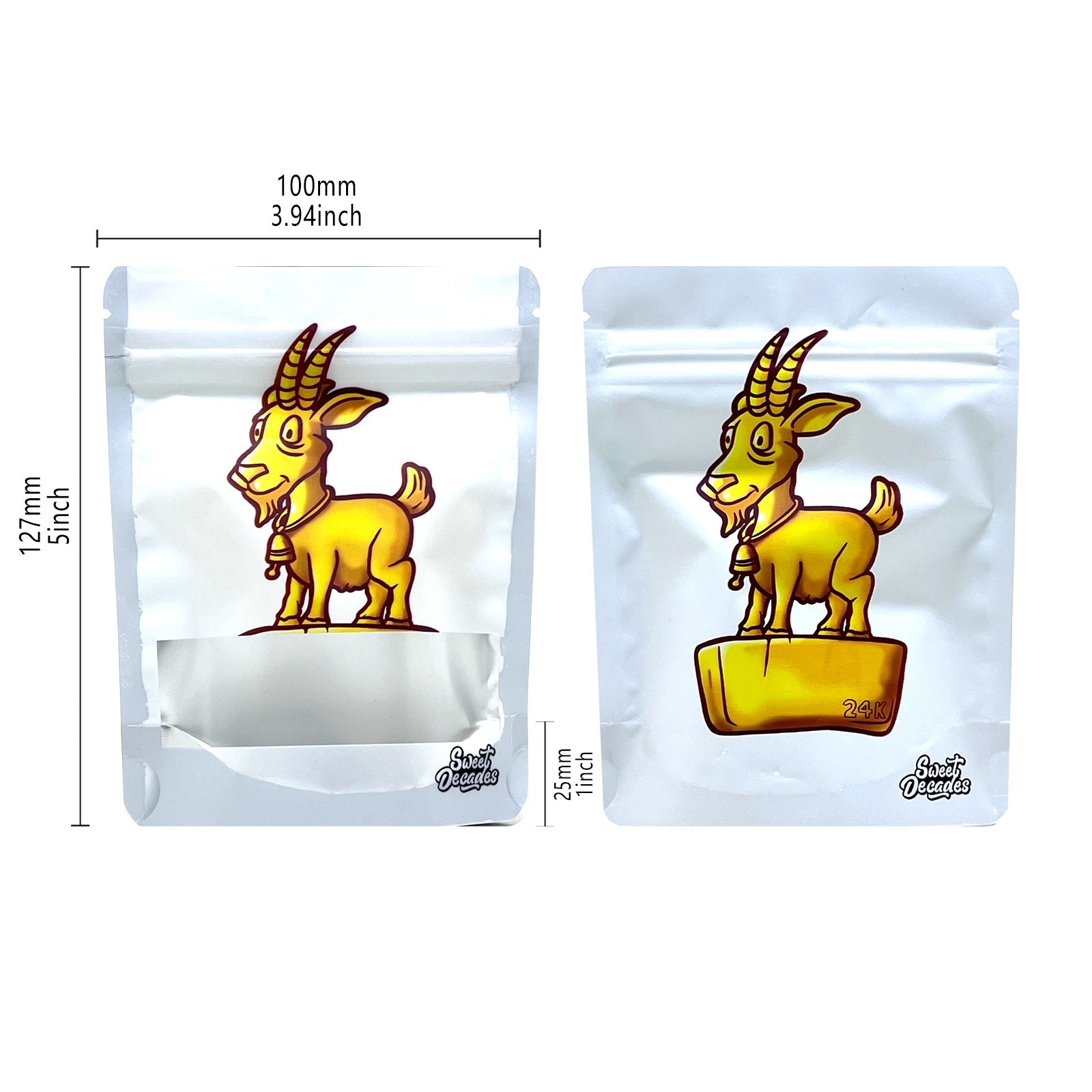3.5g Mylar Bags Smell proof Ziplock Bags Laser Hologram CBD small Pouch 3.5g 100 pcs Customized your logo