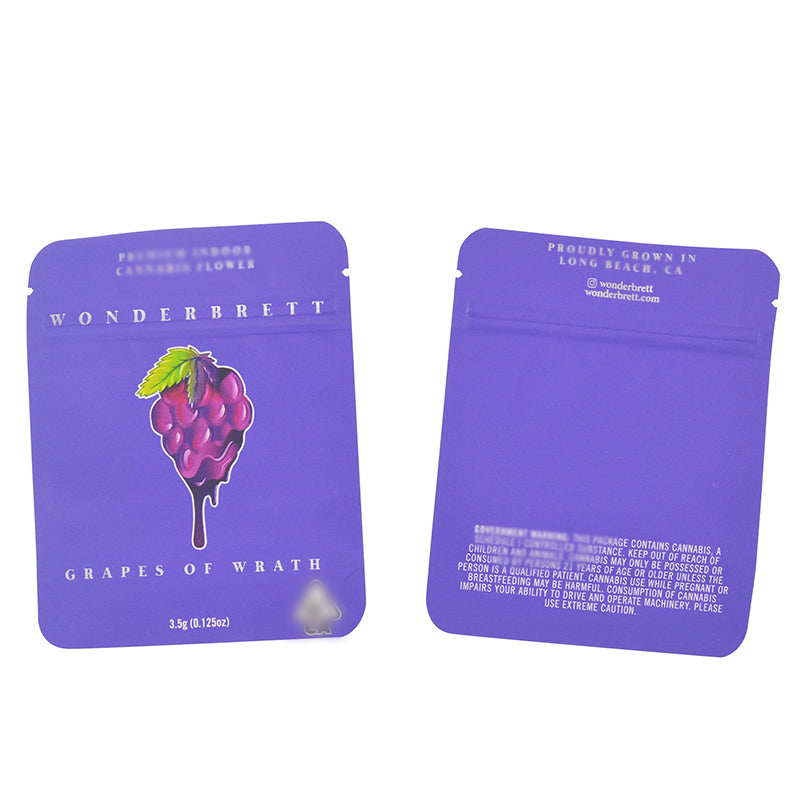 3.5g Cookies 100 PCS Soft PET Zipper Bags 3.5g Smell Proof Retail Bag Package Packaging North America