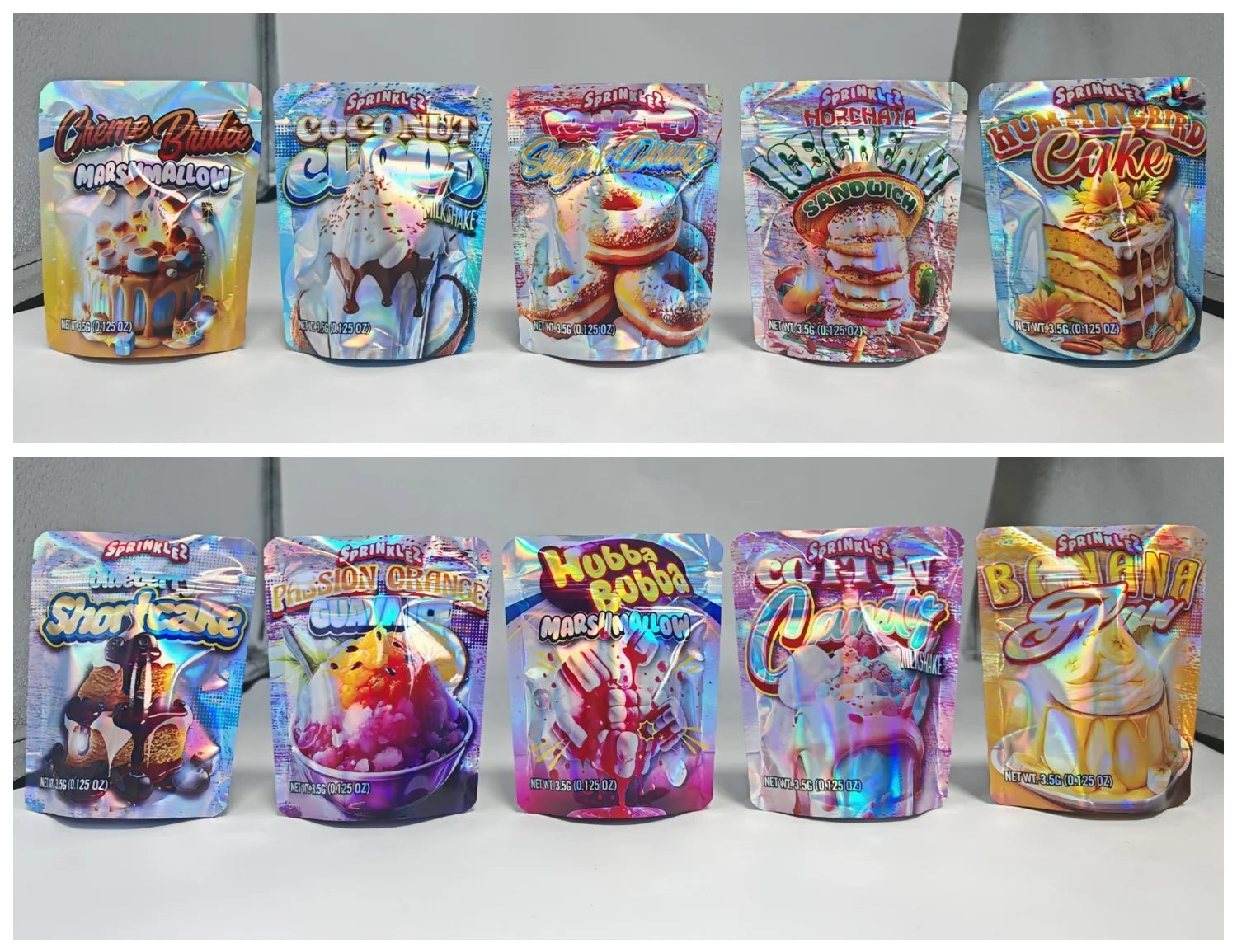 Packaging Die Cut Heat Seal Resealable Stand up Pouch Food Printed 3.5G Pouches Aluminum Plastic Ziplock Custom Mylar Bags