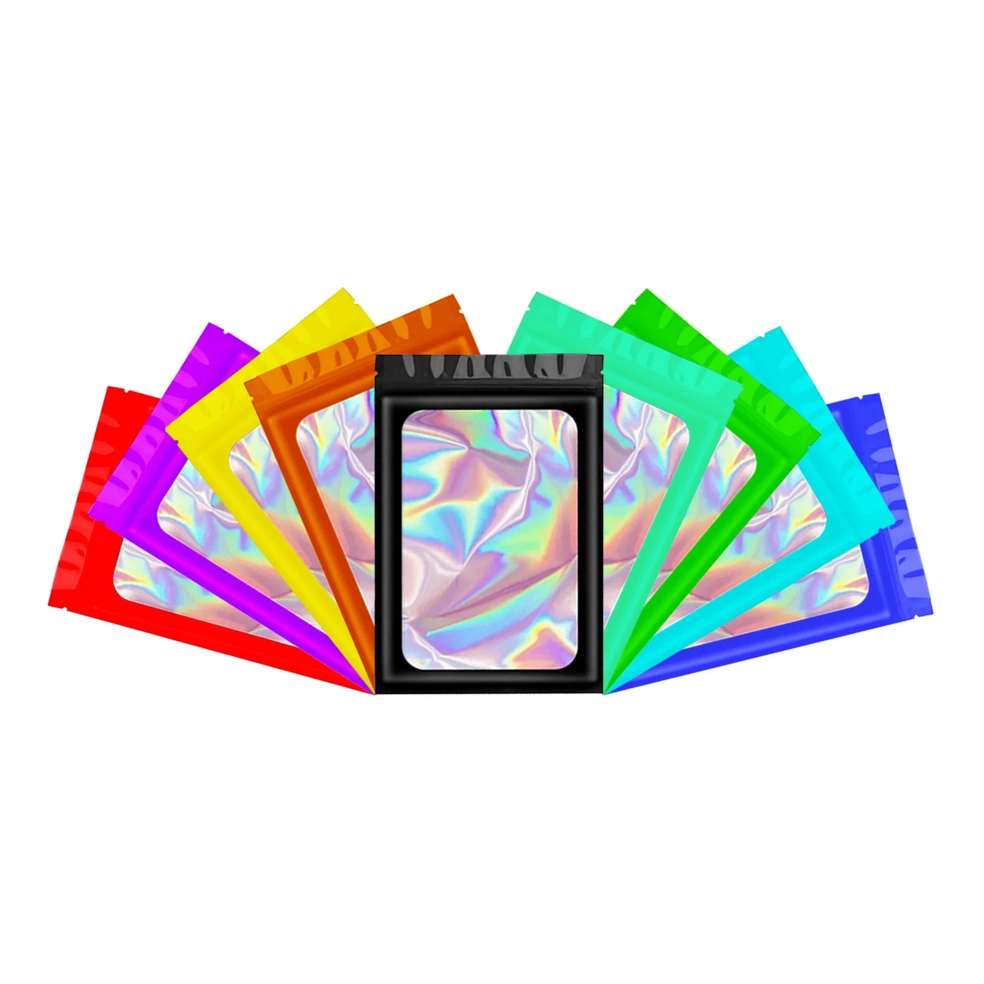Wholesale Custom Printed Smell Proof Zip Lock Bag Stand up Pouch Die Cut Holographic Mylar Bags 3.5g/pound