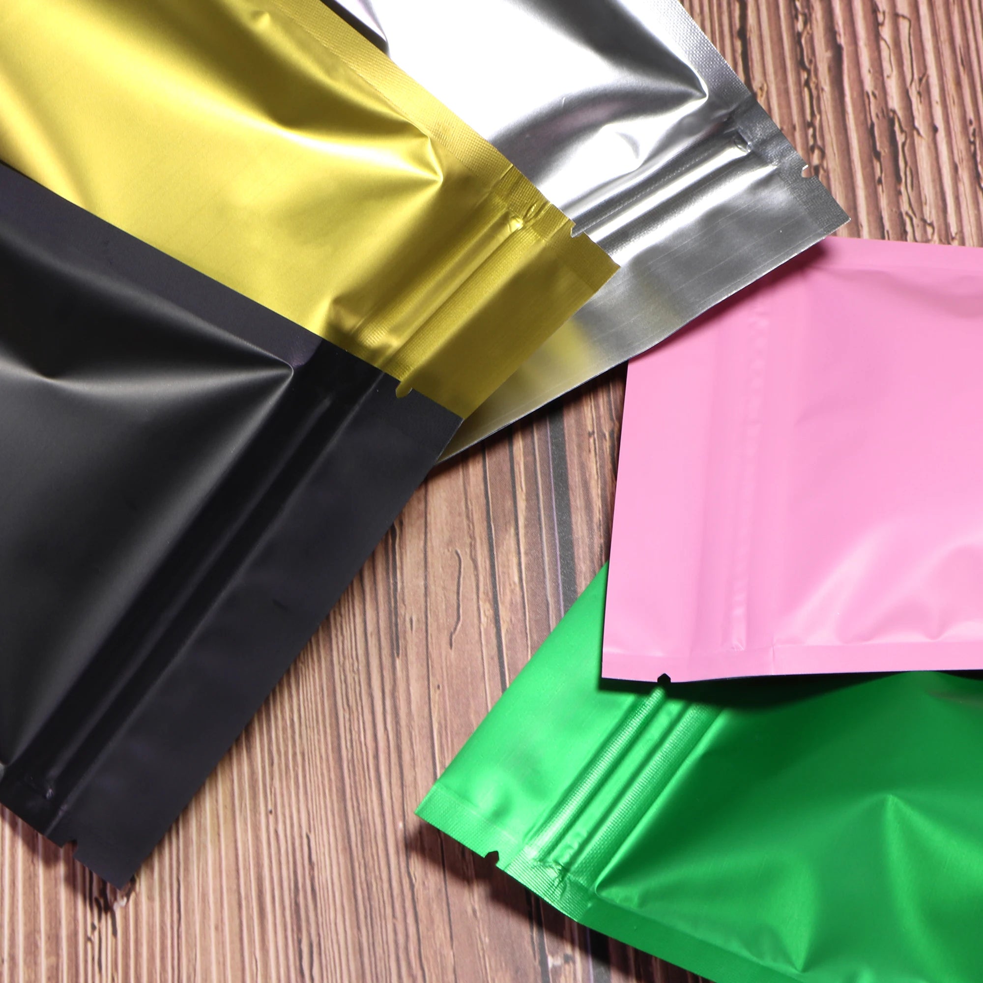 Metallic Mylar Ziplock Bag, Water Proof Plastic Bags, Stand Valve Pouch, Resealable Aluminum Foil