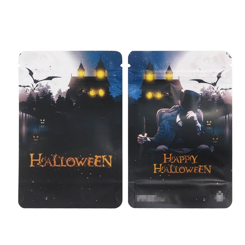 3.5g Halloween Party Use Bag Plastic Zipper Pouch Foil Bags Flavor Herb Flower Dry Tobacco Retail Bags