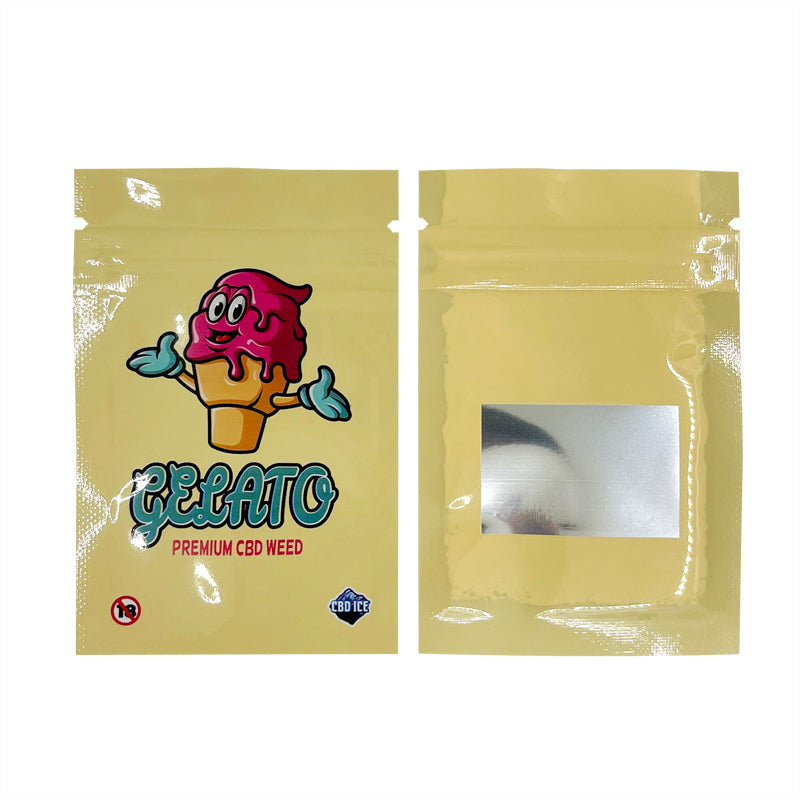 Small Size 6x9cm Candy Zipper Pouch With Clear Window Sample Bag Plastic Packaging