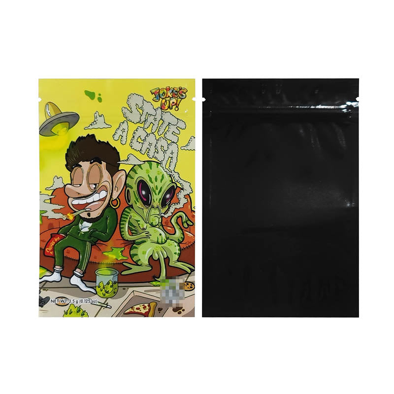 JOKES UP 10x15+3cm Zipper Bags For 3.5g Stand Up Ziplock Pouch 100 PCS