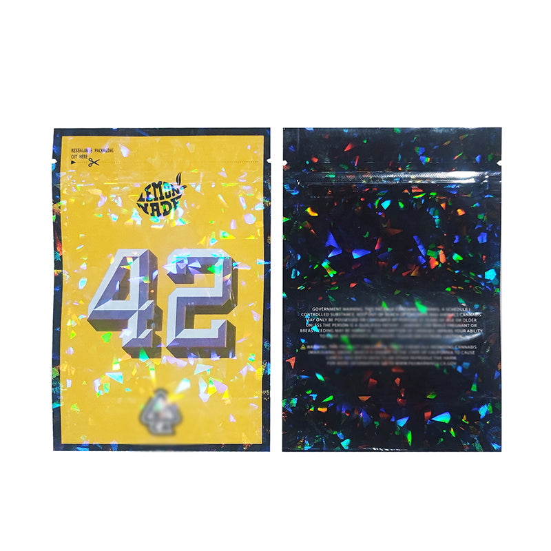 Lemon nade 3.5g Hologram Laser Zipper Bags Both Side Printed 100 pcs