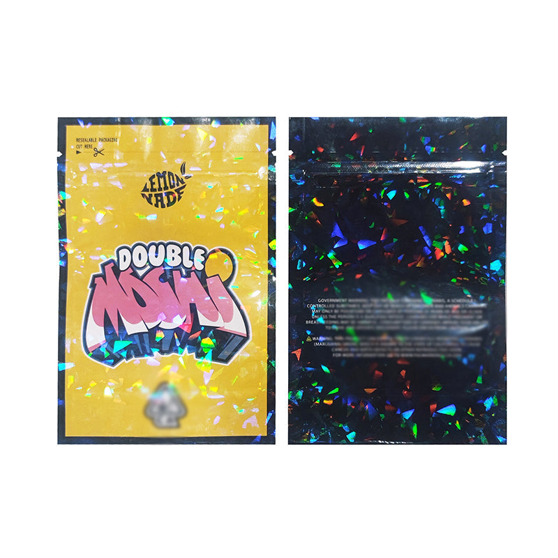 Lemon nade 3.5g Hologram Laser Zipper Bags Both Side Printed 100 pcs