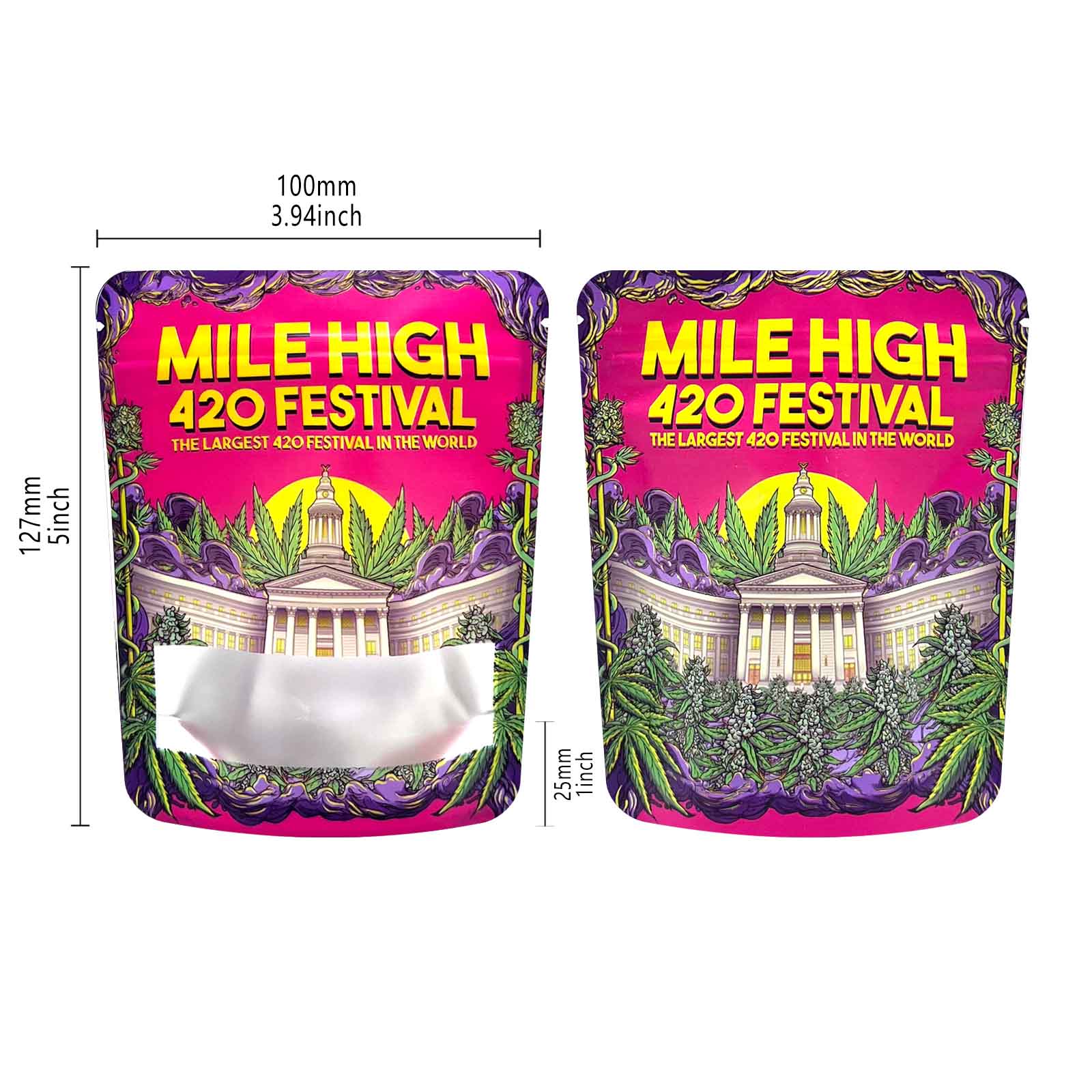 3.5g Mylar Bags Smell proof Ziplock Bags Laser Hologram CBD small Pouch 3.5g 100 pcs Customized your logo