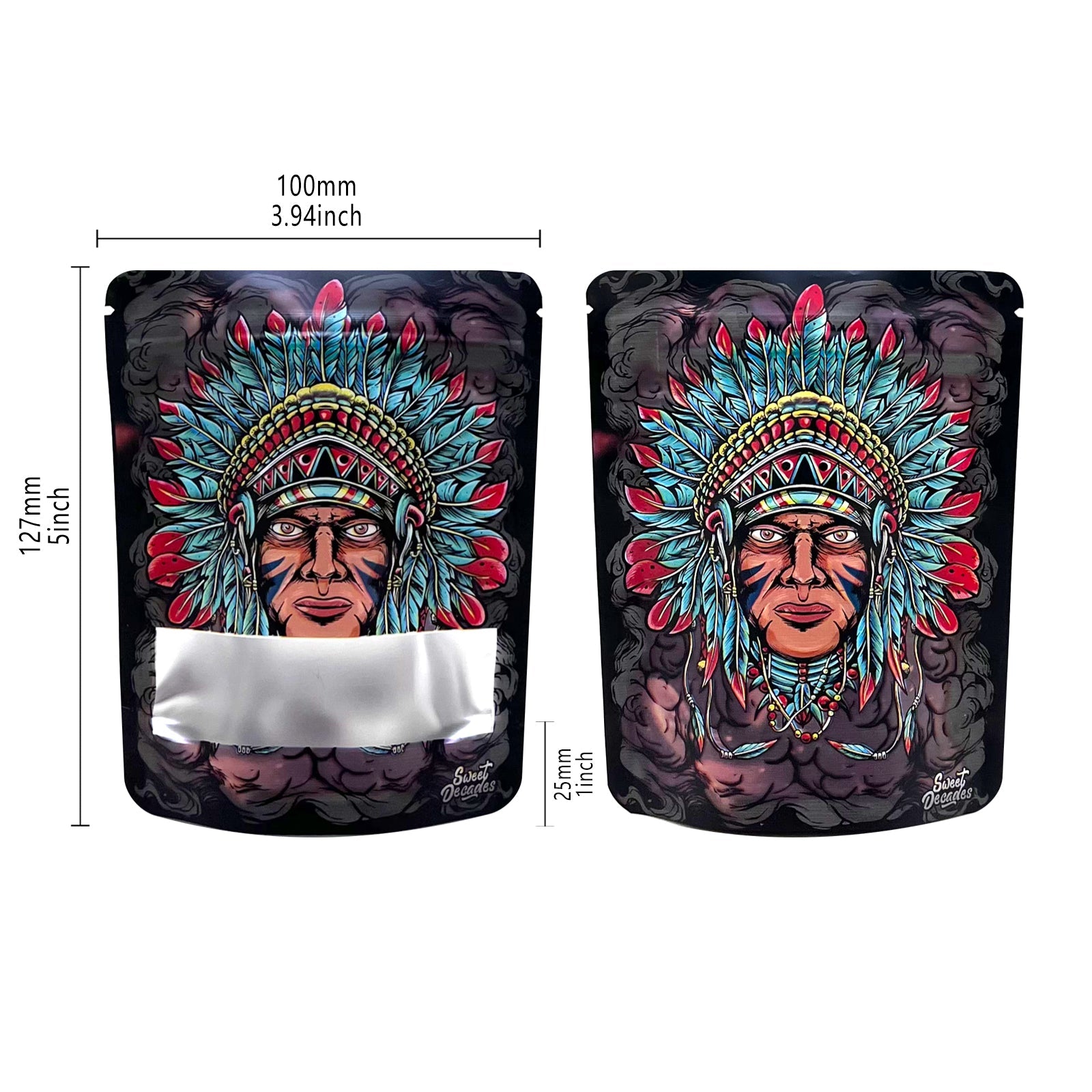 3.5g Mylar Bags Smell proof Ziplock Bags Laser Hologram CBD small Pouch 3.5g 100 pcs Customized your logo