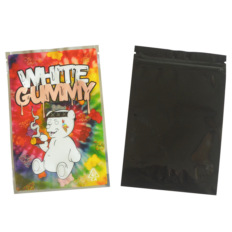 7g One Side Clear One Side Design Zipper Stand Up Hologram Pouch 100 pcs 100x150mm