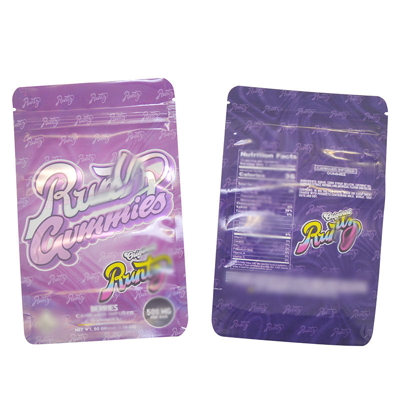 Runtz 1g-3.5g-28g Plastic Mylar Pouch Food Storage Bags Moisture Proof Bags Keep Aroma Pouch