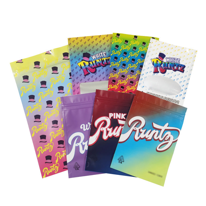 Runtz 1g-3.5g-28g Plastic Mylar Pouch Food Storage Bags Moisture Proof Bags Keep Aroma Pouch