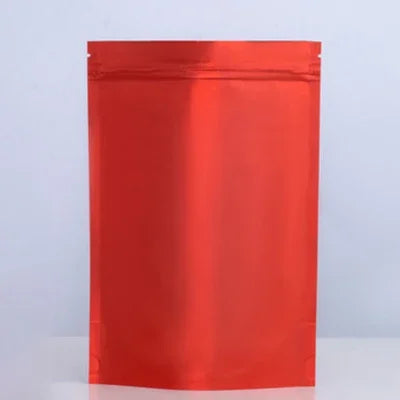 100pcs Heat Resistance Plastic Sealable Aluminum Foil Stand Up Food Goods Custom Tea Packaging Closure Mylar Storage Bags