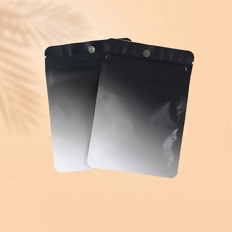 100pcs Matte Double Sided Mylar Flat Zip Lock Package Bags 10x15cm Heat sealable Plastic Zip Bags Pouches with Hang Hole