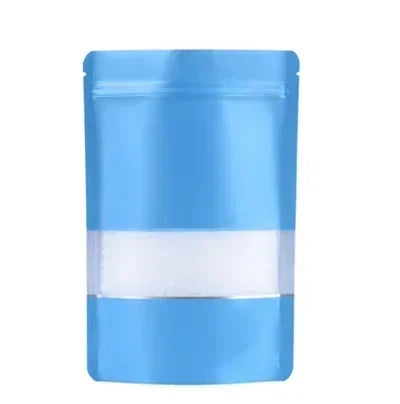 100pcs Custom Silver Gold Clear Nut Snack Popcorn Stand Up Aluminum Foil Zip Lock Pouch Resealable Heat Seal Plastic Window Bag