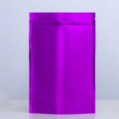 100pcs Heat Resistance Plastic Sealable Aluminum Foil Stand Up Food Goods Custom Tea Packaging Closure Mylar Storage Bags