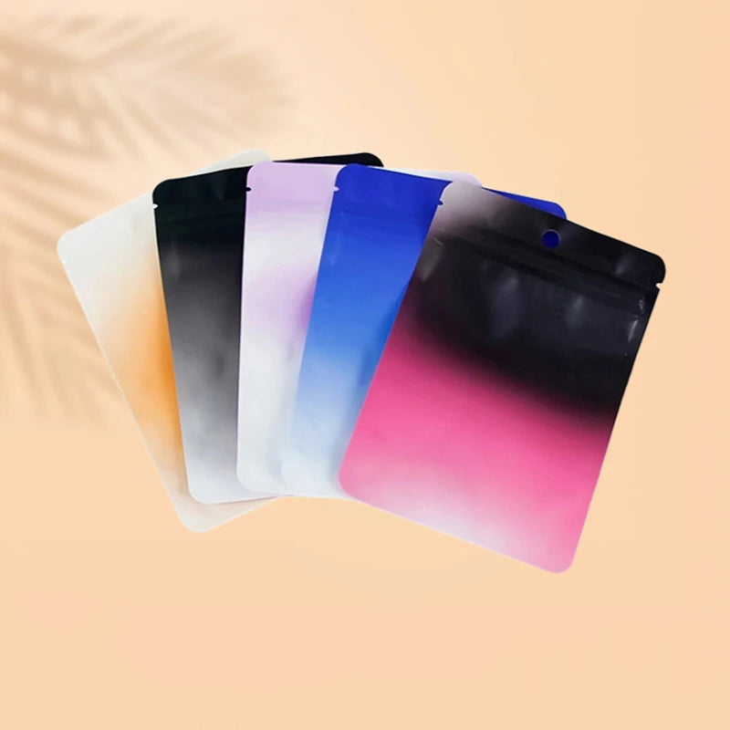 100pcs Matte Double Sided Mylar Flat Zip Lock Package Bags 10x15cm Heat sealable Plastic Zip Bags Pouches with Hang Hole