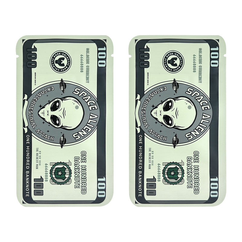 100 PCS USD Dollars 3.5g-10g Money Children Proof Stand Up Zip Lock Pouch Smell Proof Zipper Bag Cookies pouch Child Resistant Exit Bag USD Dollars