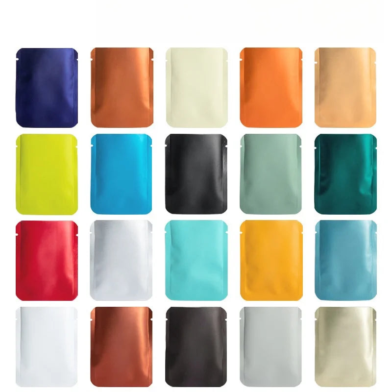 StoBag 100pcs Color Aluminum Foil Packaging Bag Small Plastic Sealing for Tea Coffee Powder Storage Pouch Portable Wholesale