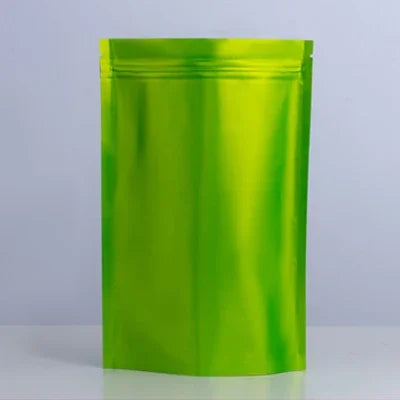 100pcs Heat Resistance Plastic Sealable Aluminum Foil Stand Up Food Goods Custom Tea Packaging Closure Mylar Storage Bags