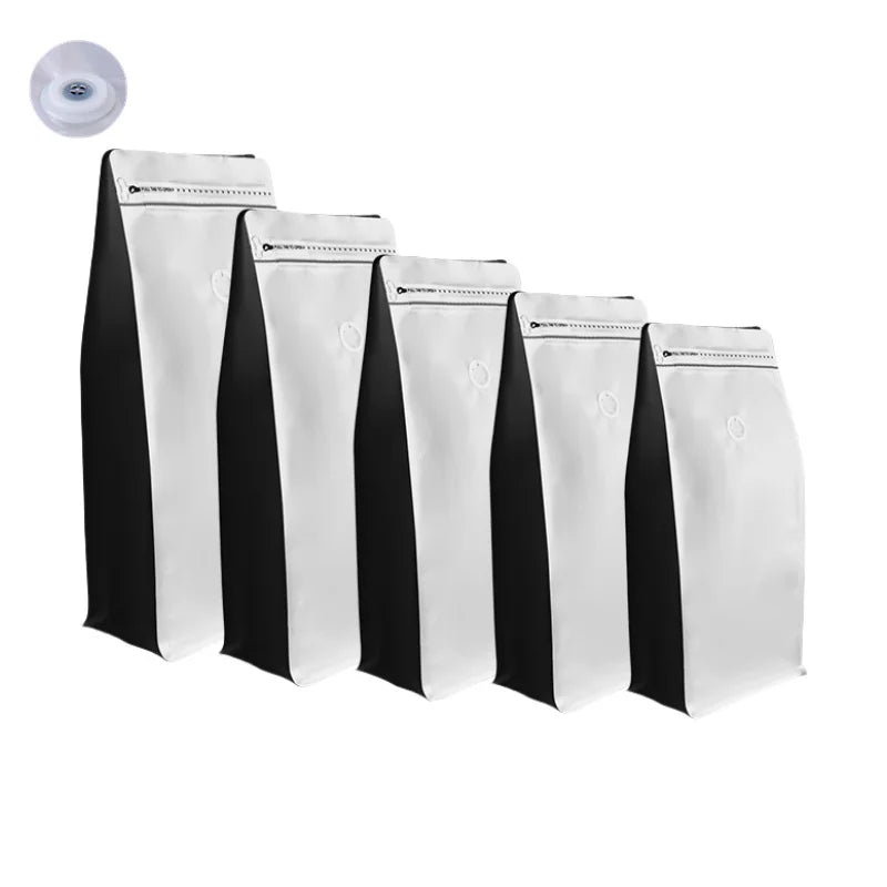 StoBag 50pcs Color Coffee Beans Bag Packaging with/No Valve Aluminum Foil Heat Sealing for Powder Nuts Storage Reusable Pouch