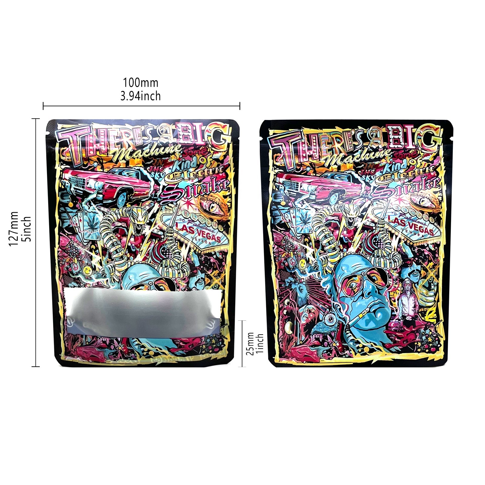 3.5g Mylar Bags Smell proof Ziplock Bags Laser Hologram CBD small Pouch 3.5g 100 pcs Customized your logo