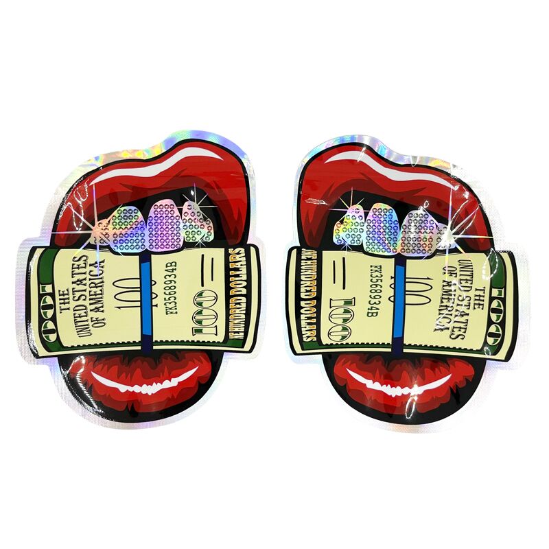 1g -3.5g Shape Zipper Bags Hologram Laser Bags Packaging Small Pouches