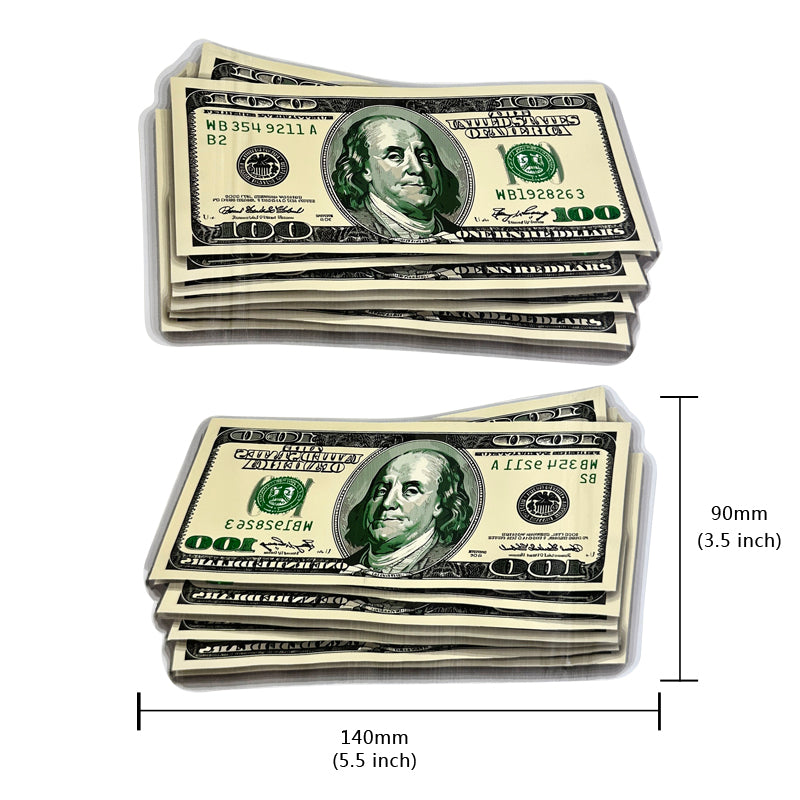 100 PCS Dollar Sign Pattern Money 1g-3.5g Mylar Bags Smell Proof Bag Tobacco Accessories U.S. Dollars Zip lock Bag Copy Props