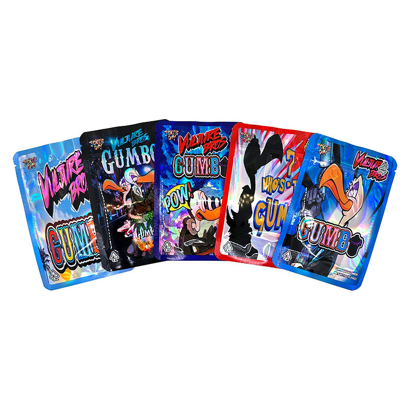 7g One Side Clear One Side Design Zipper Stand Up Hologram Pouch 100 pcs 100x150mm