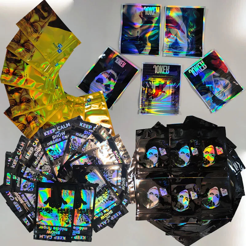 Wholesale In stock Ziplock Mylar Bags 1g 3.5g Lowest Price Custom Printed Mini Ziploc Plastic Smell-proof Foil Stand Up Pouch