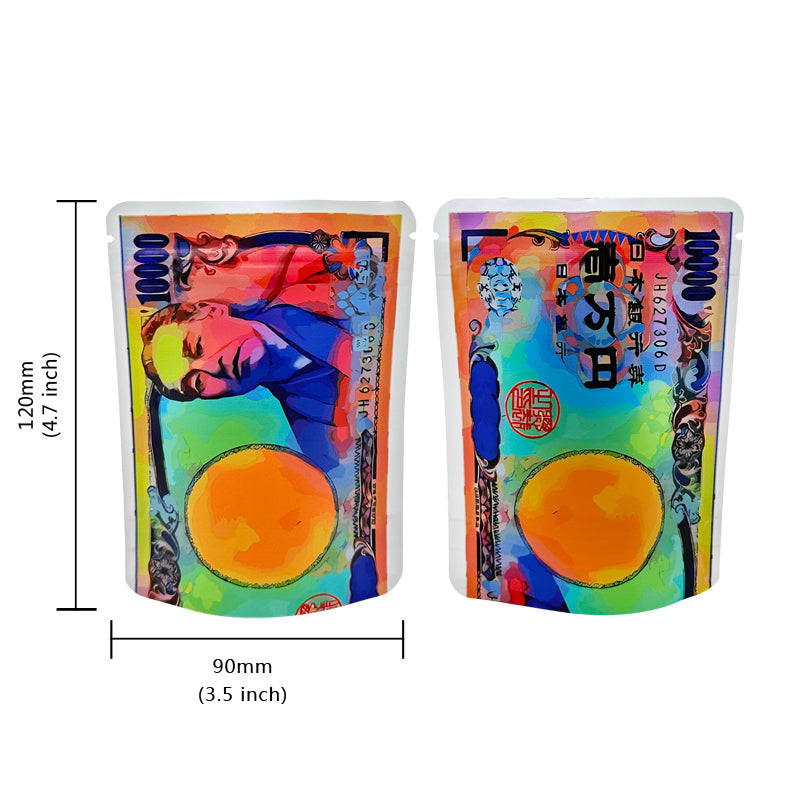 100 PCS Dollar Sign Pattern Money 1g-3.5g Mylar Bags Smell Proof Bag Tobacco Accessories U.S. Dollars Zip lock Bag Copy Props
