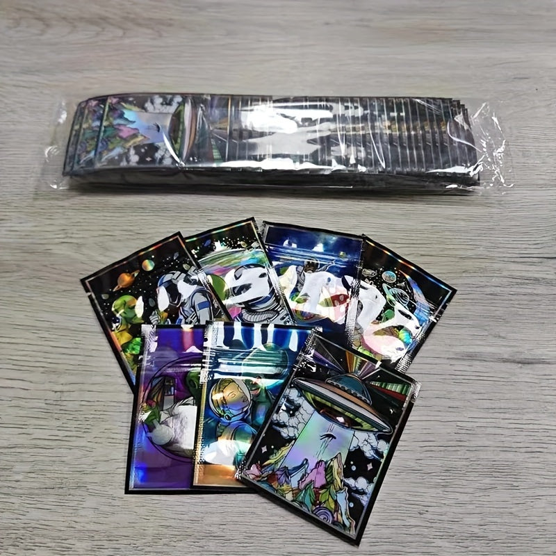 100pcs of Polyester Film Bags - 3, 5G Mylar Bags, Storage Bags, Reusable Zip Bags, Gift Bags, Plastic Bags, Suitable for Gift Wrapping, Candy Snack Storage, And Holiday Gift Packaging, Perfect for Events And Parties, Mixed in 10 Random Styles - F20
