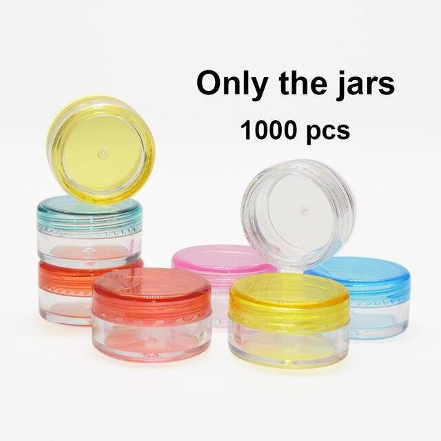 100 PCS 3g/5g Empty Small Jars Bottles Container Powder Little Cream Series With Stickers Label Capsules