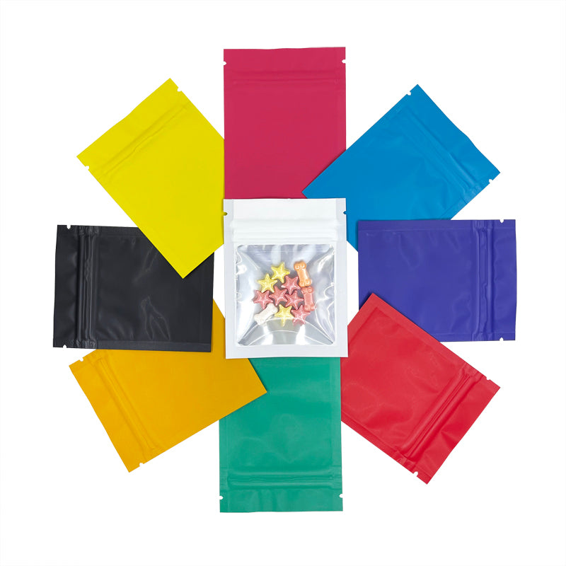 7x9cm 1g Matte Colors Zip Lock Bag With Clear Window Frosted Plastic Small Pouches Packaging 9 Colors