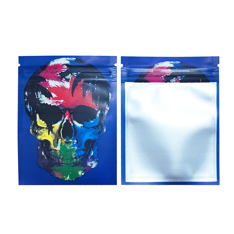 SKILL7510 Blue Bag With Clear Window 110 Microns 1 Side Person cranial 1g Zipper Bag