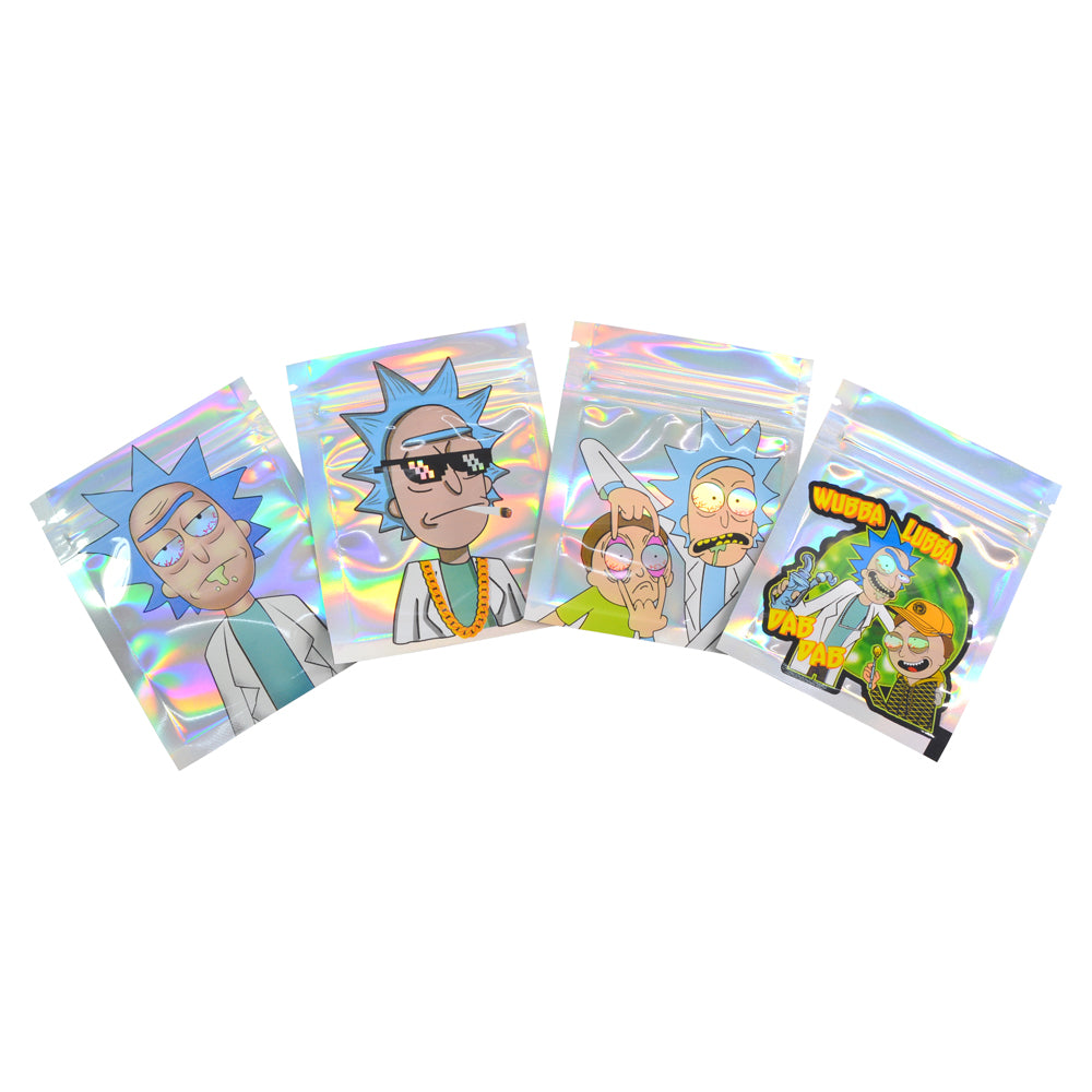 11x14cm 3.5g Hologram Laser Zipper Bags Both Side Printed 100 pcs