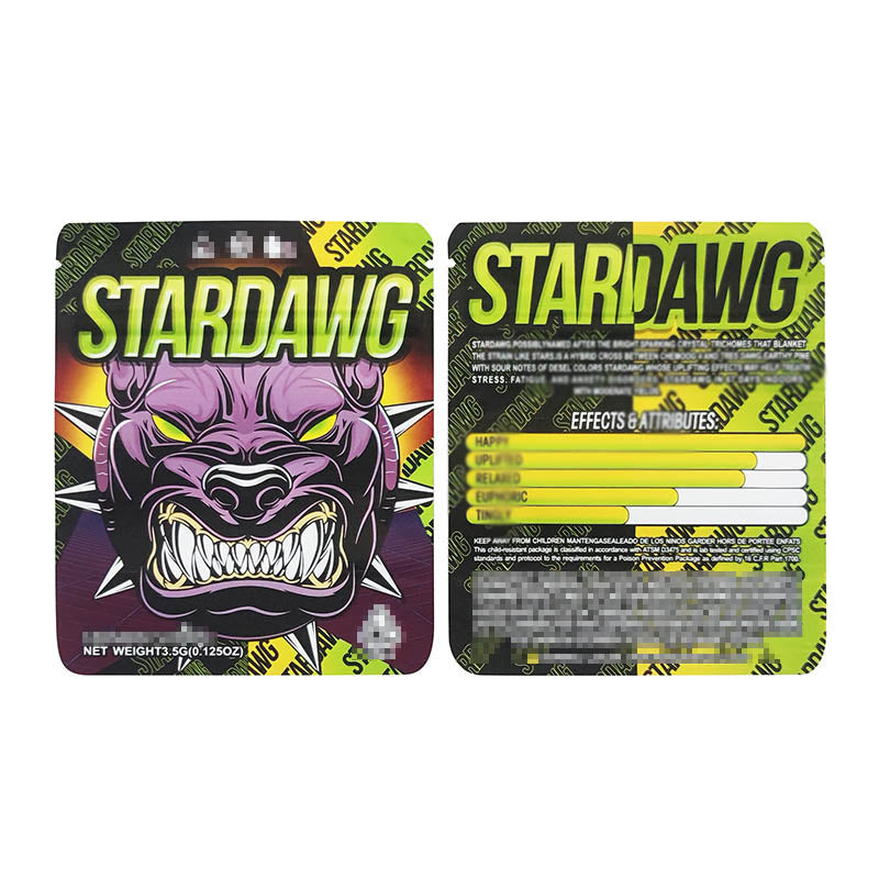 1g -3g Cookies Plastic Zipper Pouch With Stickers laser Anti Label Foil Bags Flavor Herb Flower Dry Tobacco Retail Bags