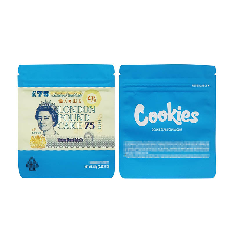 3.5g Cookies 100 PCS Soft PET Zipper Bags 3.5g Smell Proof Retail Bag Package Packaging North America